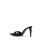 Black Viscose Stiletto Heel Sandals