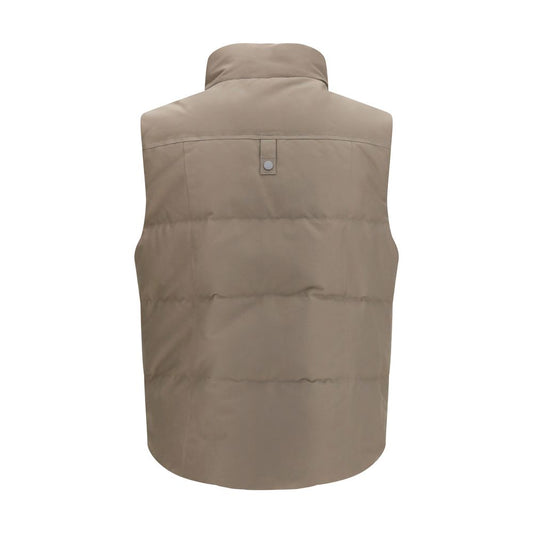 Beige Cotton Sleeveless Jacket