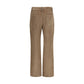 Brown Cotton Casual Pants