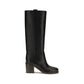 Black Calf Leather Bos Taurus High Heel Boots