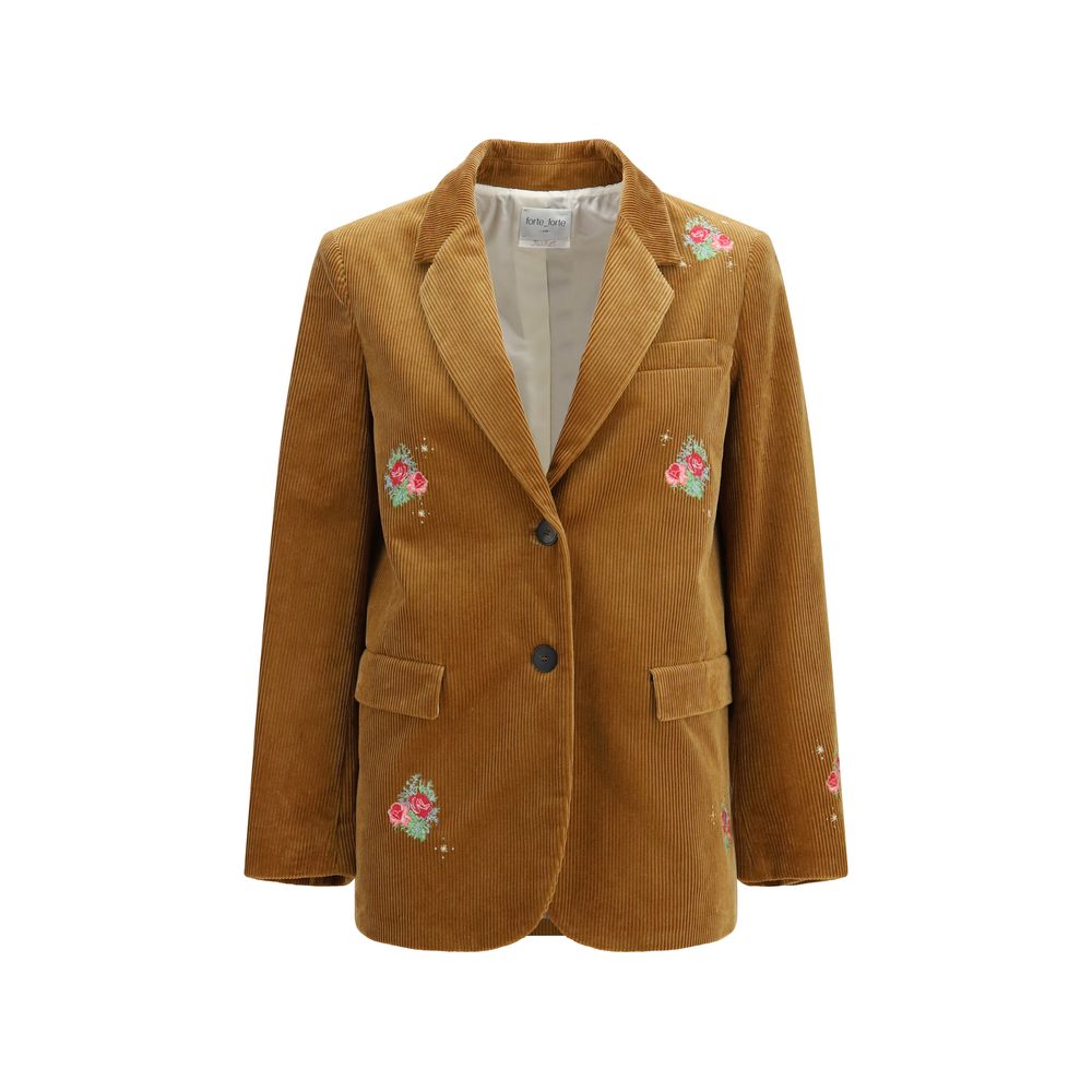 Brown Cotton Full-Length Jacket