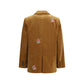Brown Cotton Full-Length Jacket