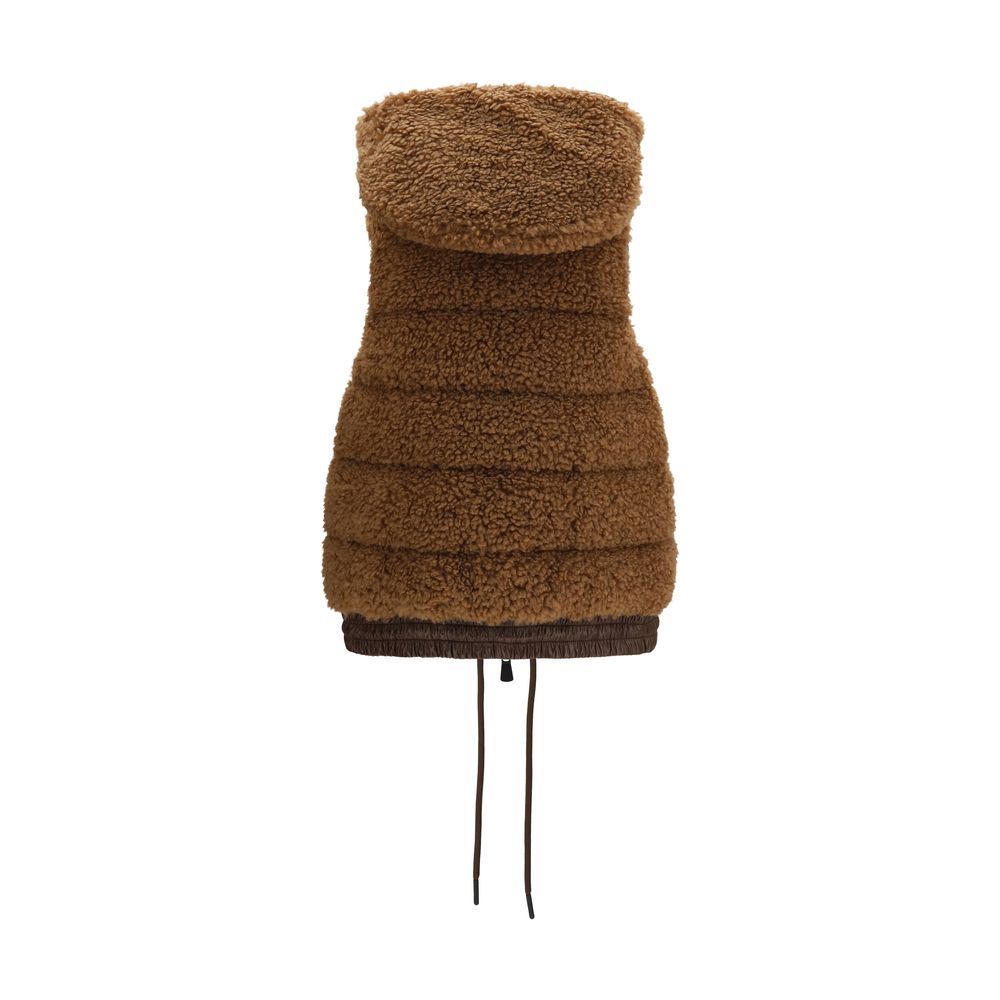 Brown Polyamide Sleeveless Jacket