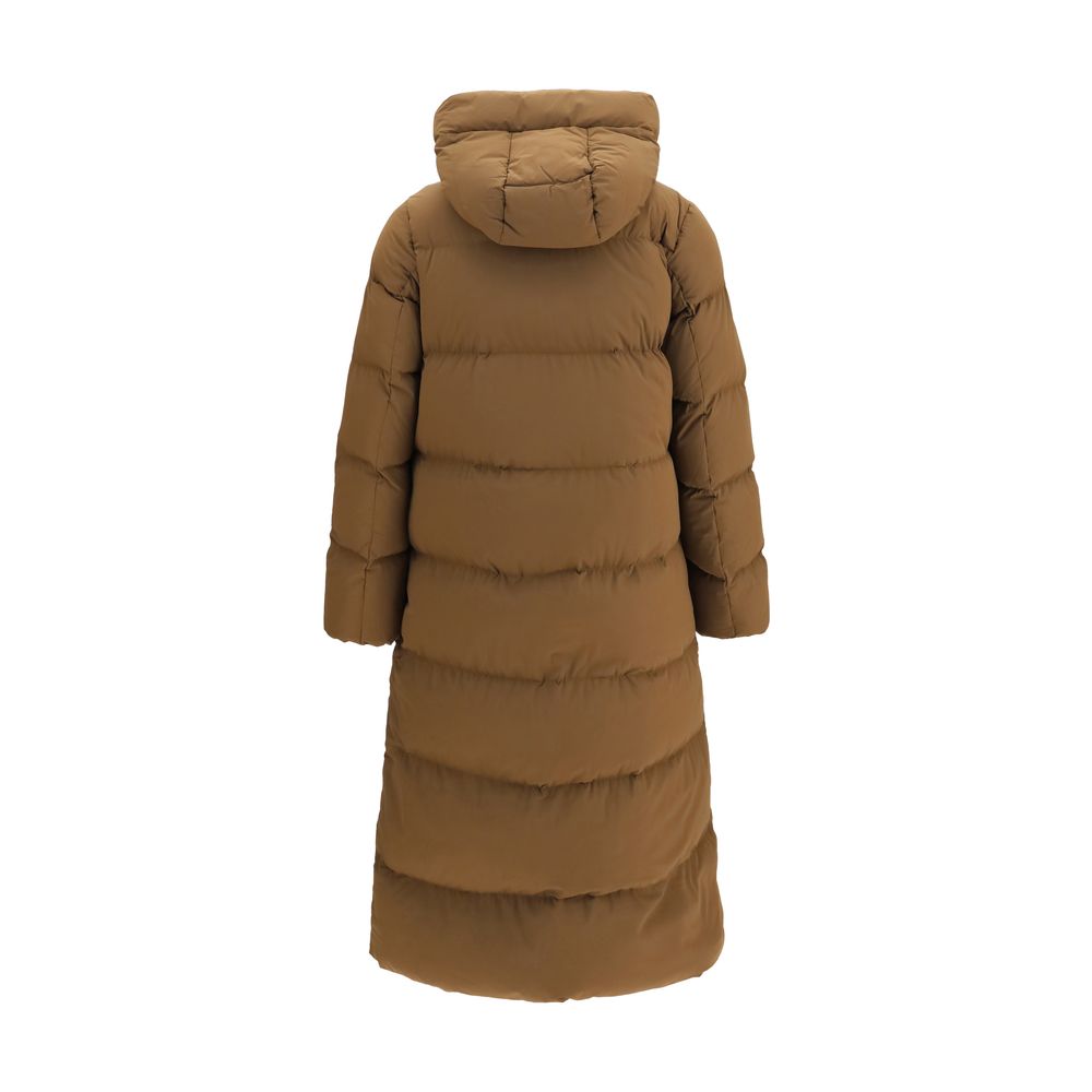 Brown Polyamide Full-Length Jacket