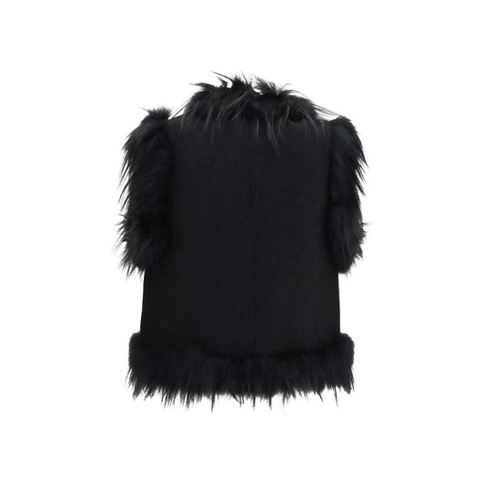 Black Wool Oves Aries Sleeveless Jacket