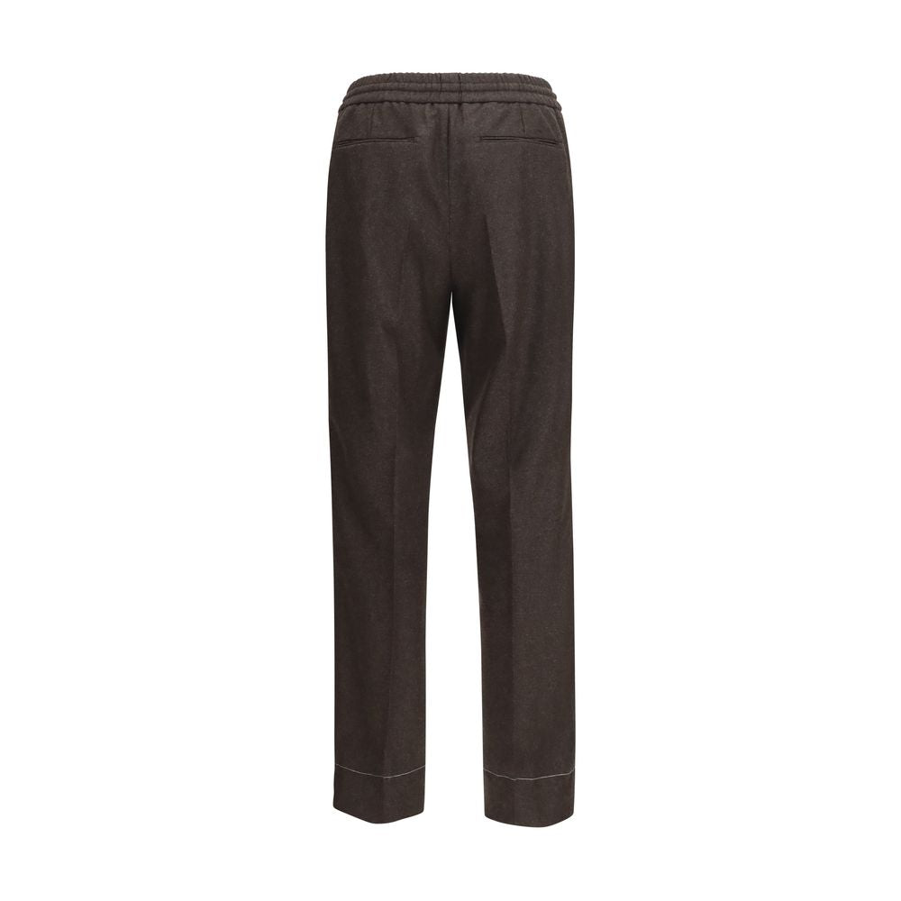 Brown Wool Oves Aries Casual Pants