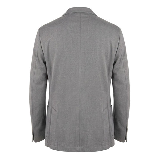 Grey Viscose Men Jacket