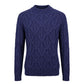 Blue Cotton Men Sweater