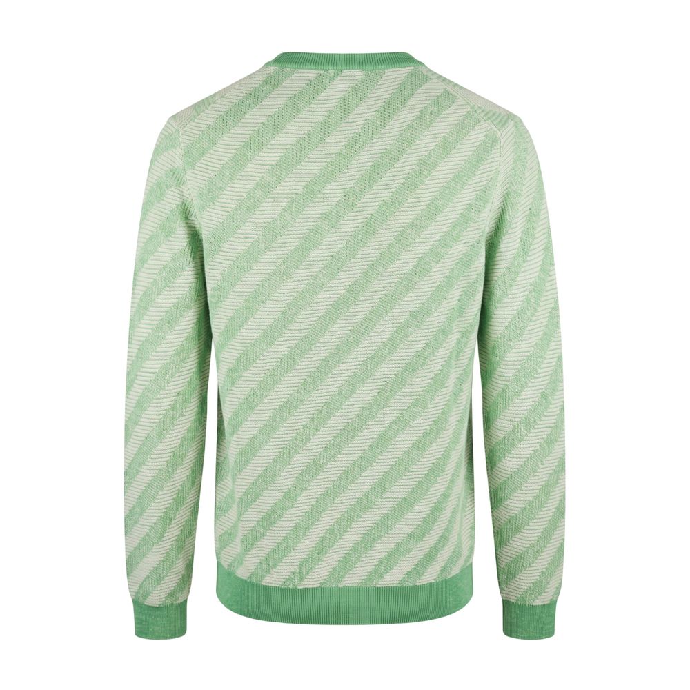 Green Linen Men Sweater