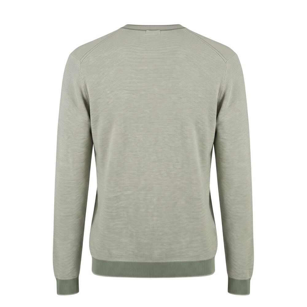 Green Cotton Men Sweater