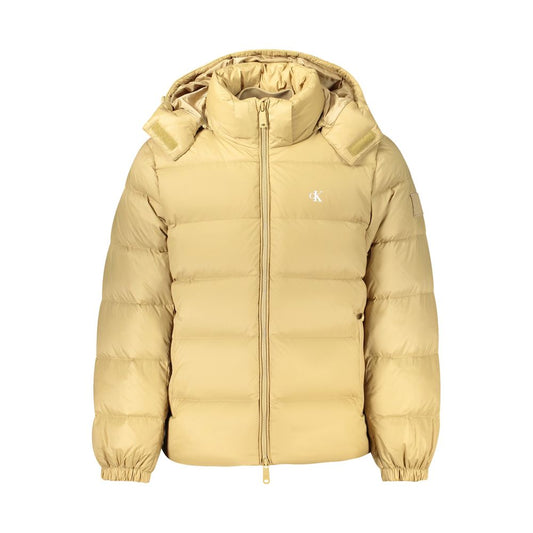 Beige Nylon Men Jacket