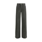 Bicolor Cotton Flared Jeans
