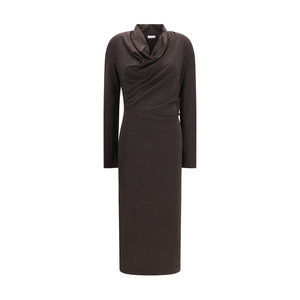 Brown Wool Oves Aries Casual Dress