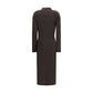 Brown Wool Oves Aries Casual Dress