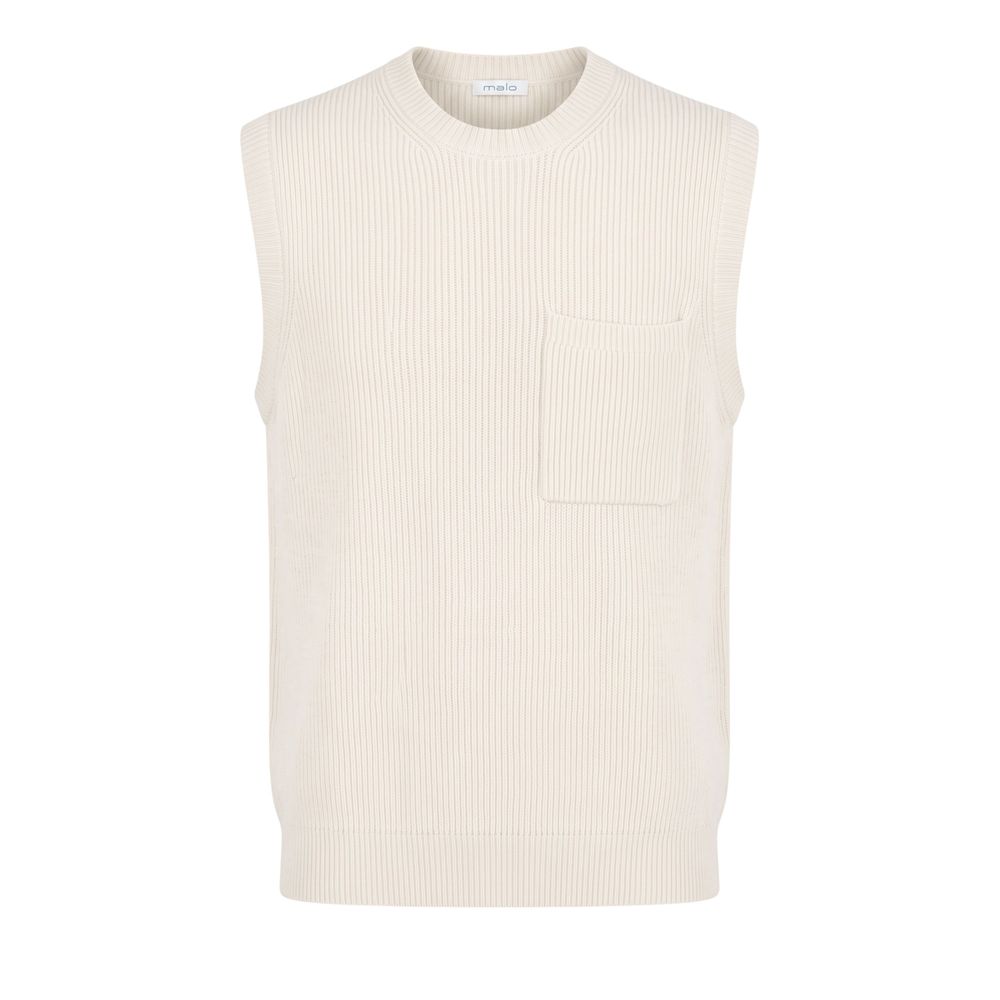 White Wool Men Sweater