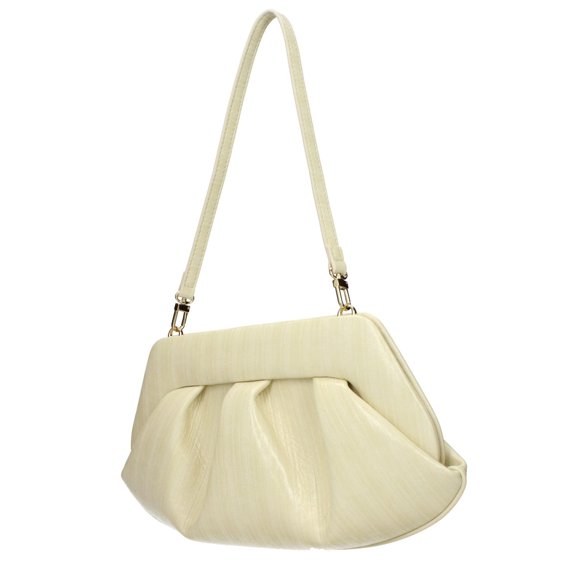 Beige Leather Clutch Bag