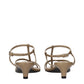 Beige Leather Flat Sandals