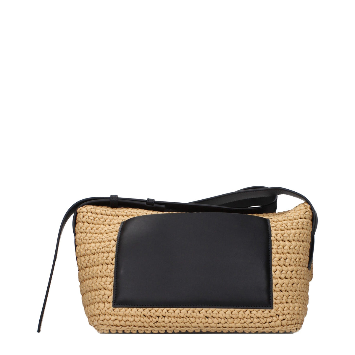 Beige Raffia Crossbody Bag
