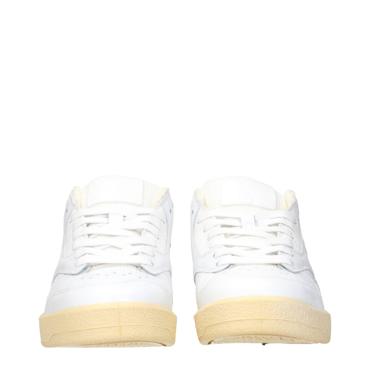 White Leather Low Top Sneakers