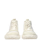 White Fabric High Top Sneakers