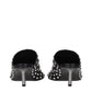 Black Leather Mules