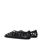 Black Leather Ballet Flats