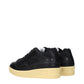 Black Leather Low Top Sneakers