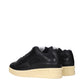 Black Leather Low Top Sneakers