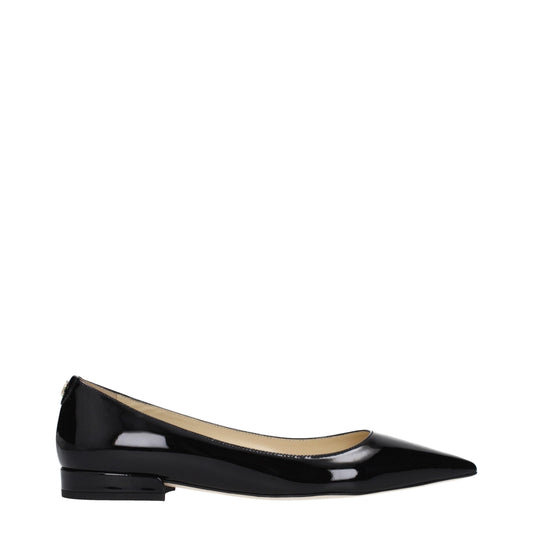 Black Leather Flats