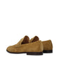 Brown Leather Slip-On Loafers