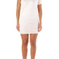 White Elastane Casual Dress