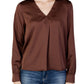 Brown Polyester Blouse