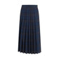 Blue Polyester Long Skirt