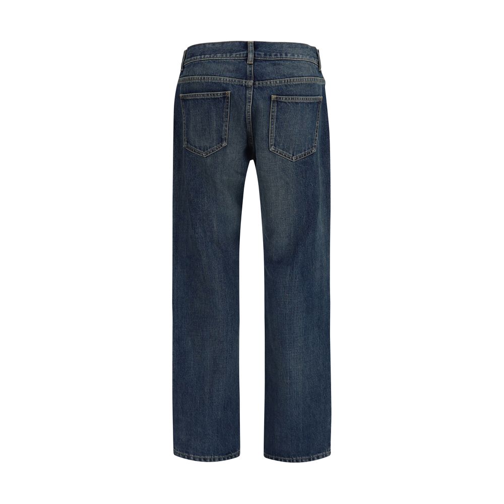 Blue Cotton Relaxed Fit Jeans