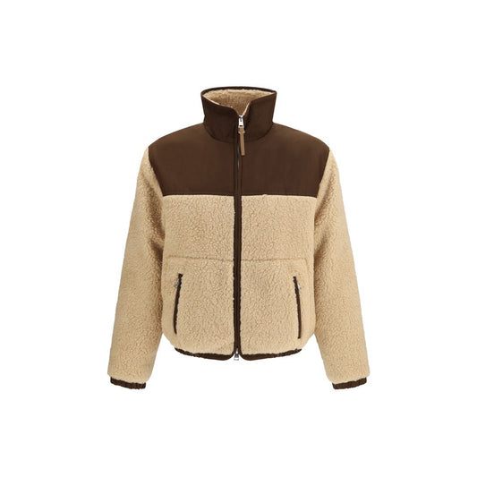 Beige Polyester Full-Length Jacket