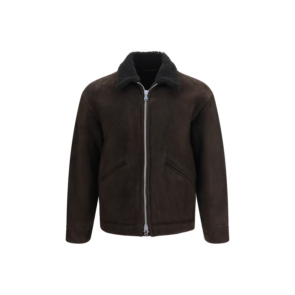 Brown Lamb Ovis Aries Leather Jacket