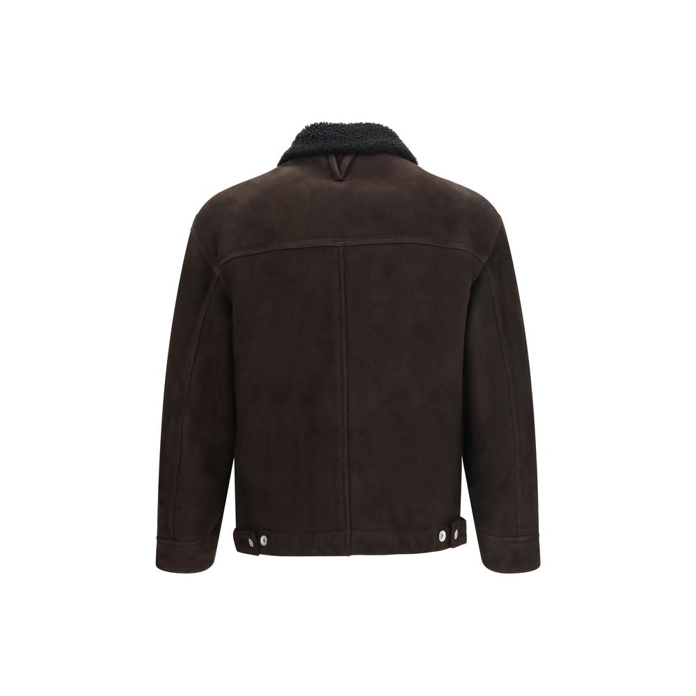 Brown Lamb Ovis Aries Leather Jacket
