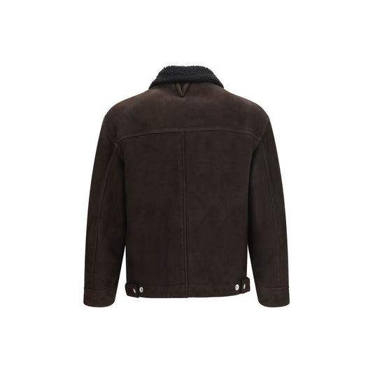 Brown Lamb Ovis Aries Leather Jacket