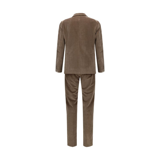 Brown Cotton Two-Piece Suit