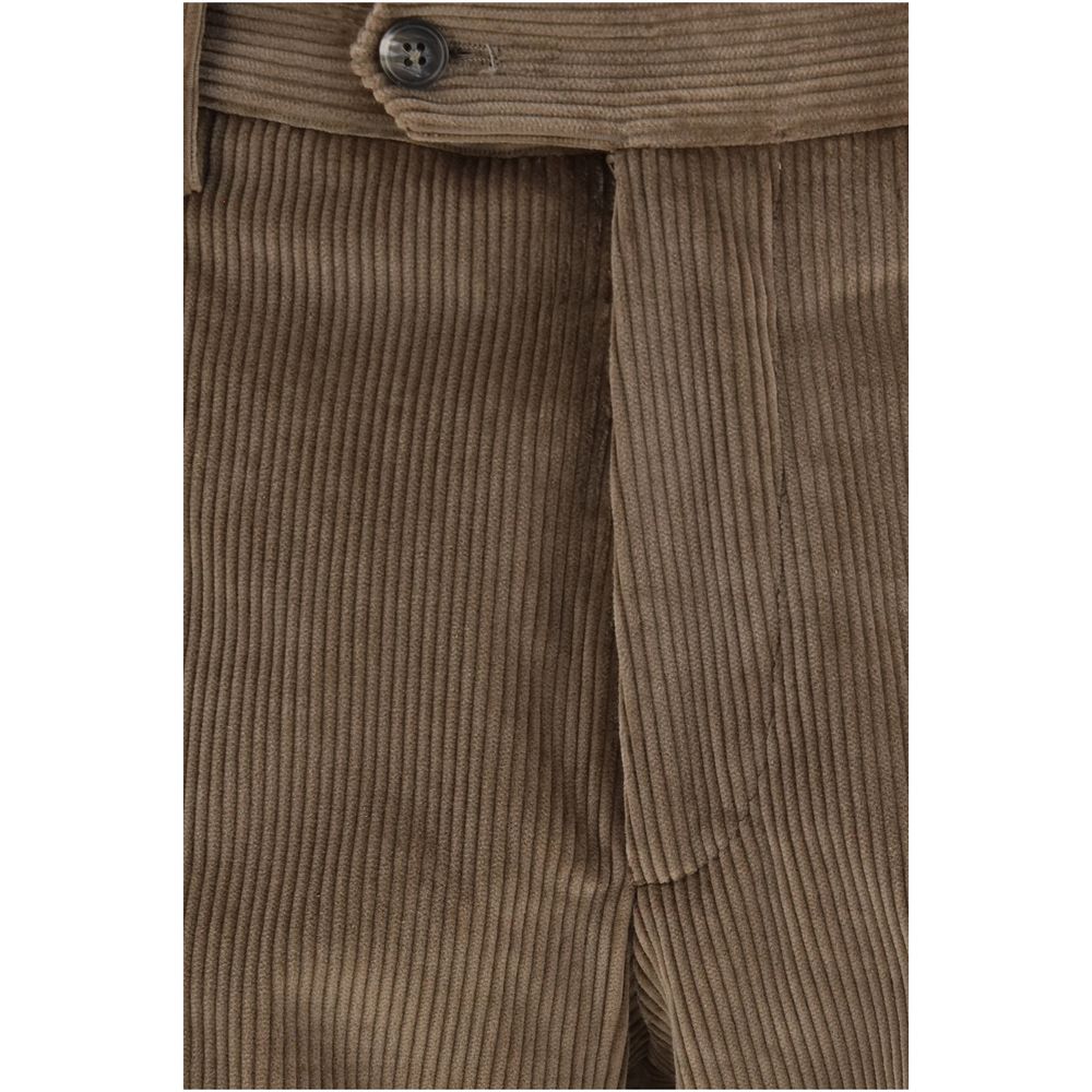 Brown Cotton Two-Piece Suit
