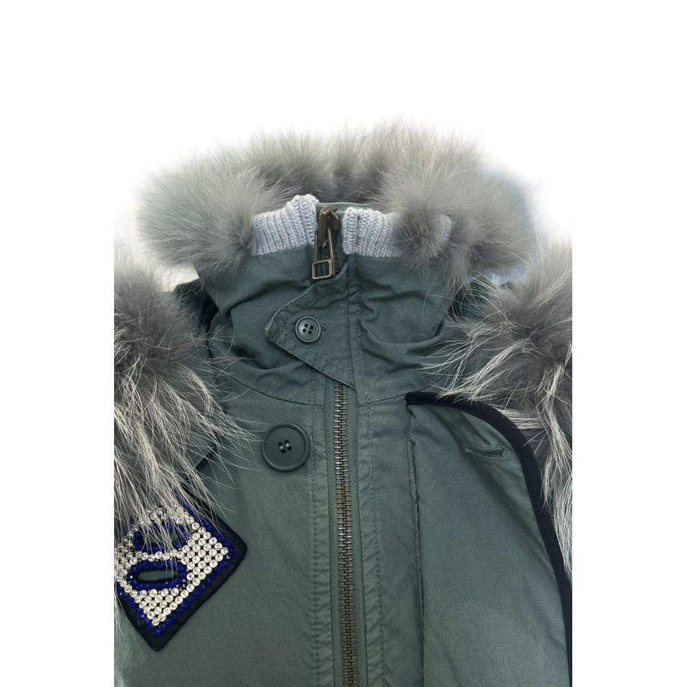 Green Cotton Women's Jacket