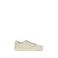 Beige Nubuc Leather Low Top Sneakers