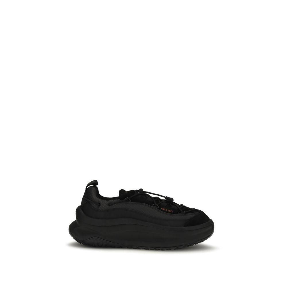 Black Polyester Athletic Sneakers