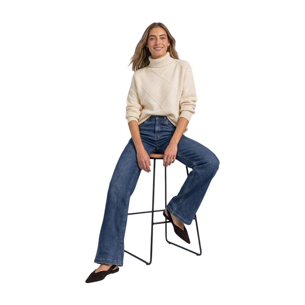 Cream Viscose Turtleneck