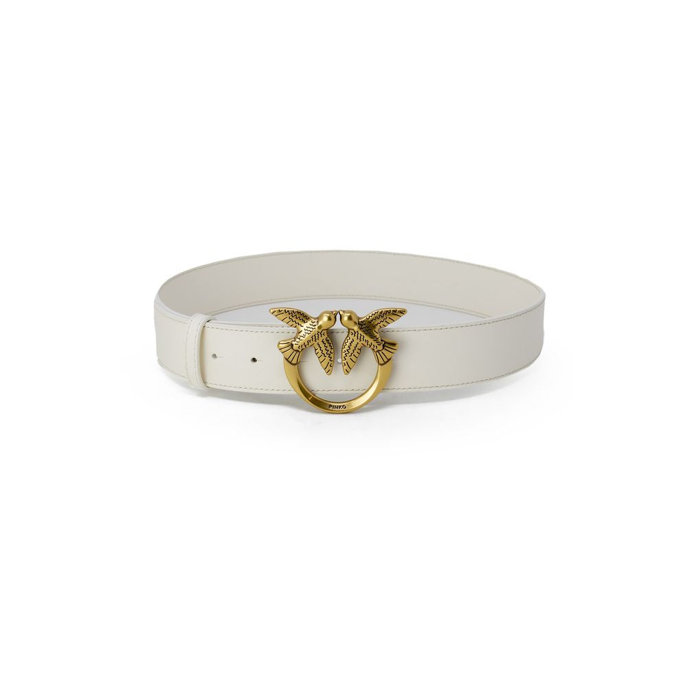Cream Leather Regular Belt