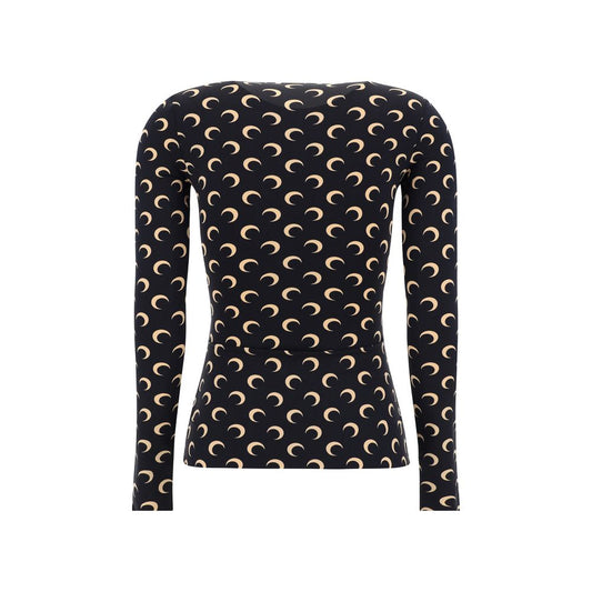 Black Polyamide Long Sleeve T-Shirt