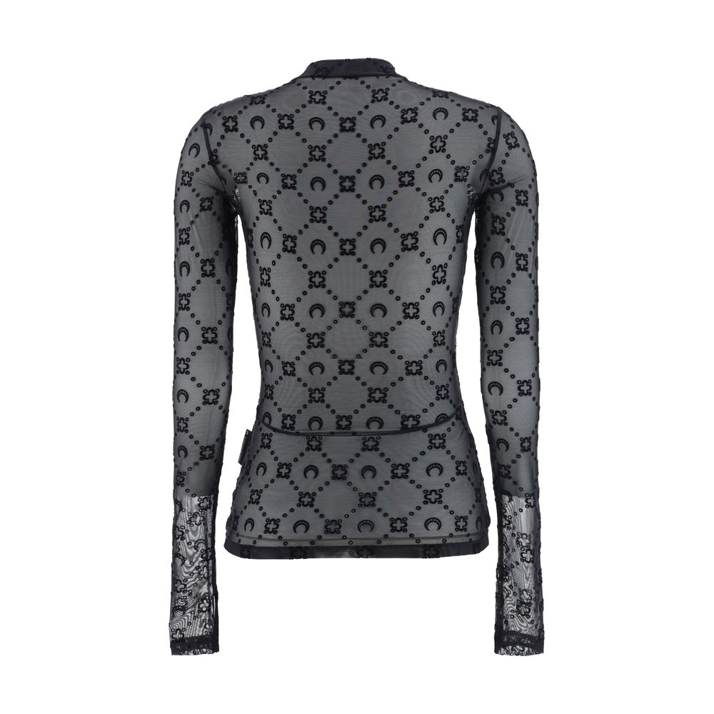 Black Polyamide Pattern Shirt