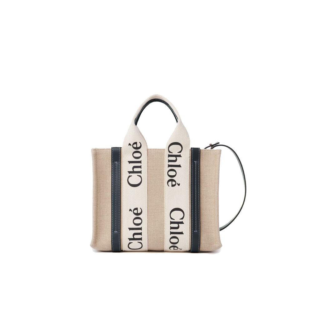 Beige Linen Tote Bag