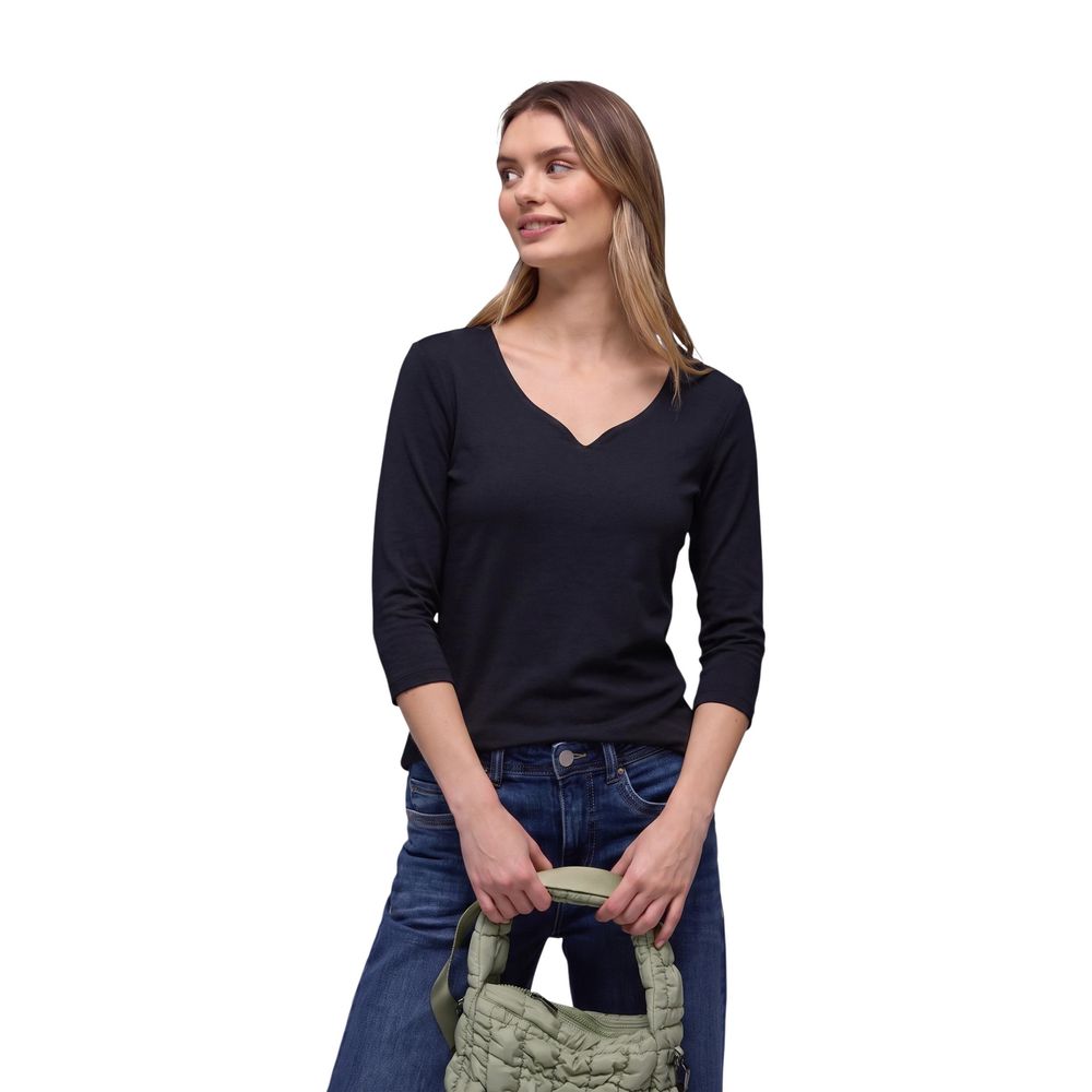 Black Cotton Long Sleeve T-Shirt