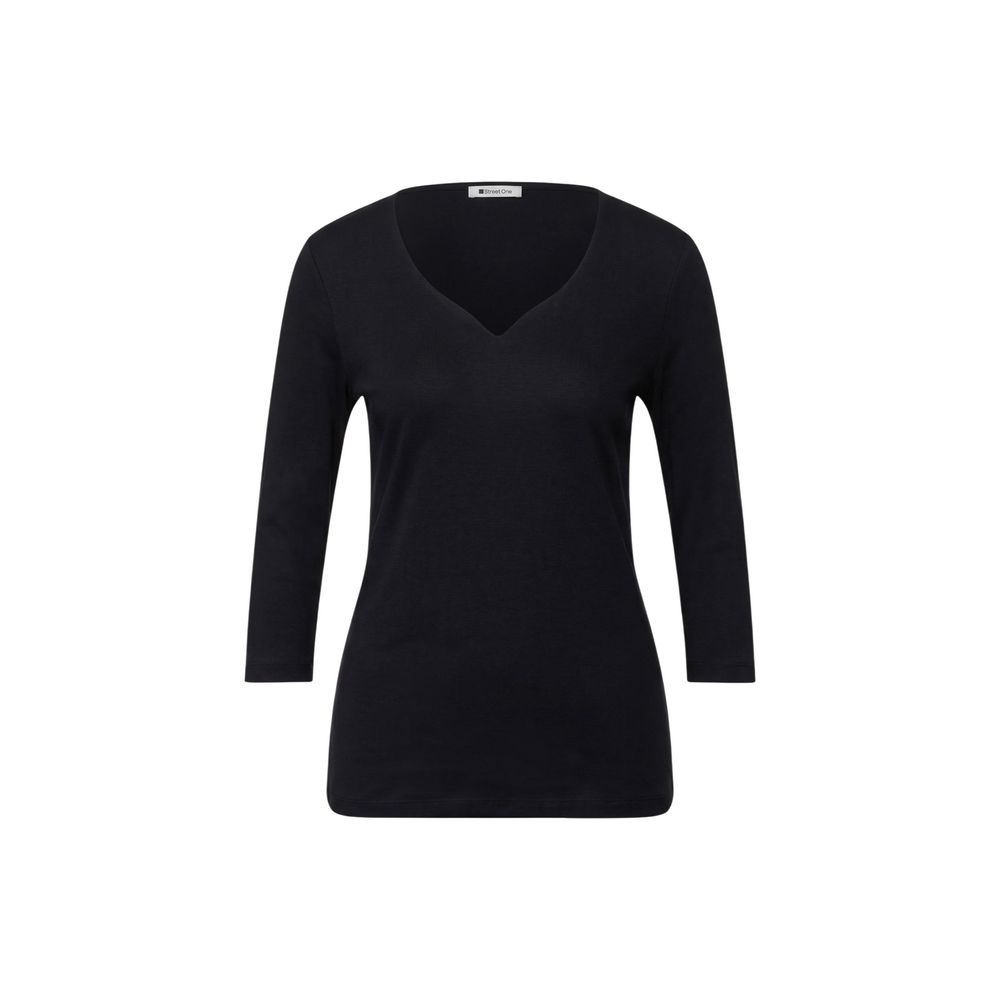 Black Cotton Long Sleeve T-Shirt